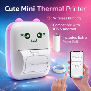 Mini Bluetooth Printer | Wireless Pocket Thermal Printer | Portable Label & Note Printer for Study & Office