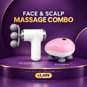 Face & Scalp Massage Combo – 2-in-1 Self Care Set