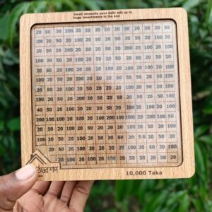 20,000 Taka Wooden Money Saving Challenge Box