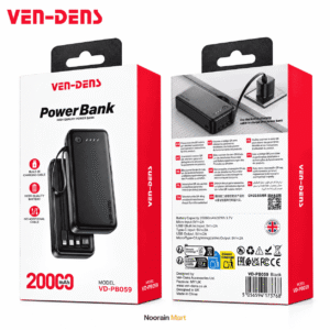 VEN-DENS Power Bank with Built-in Charging Cables – 10,000mAh & 20,000mAh